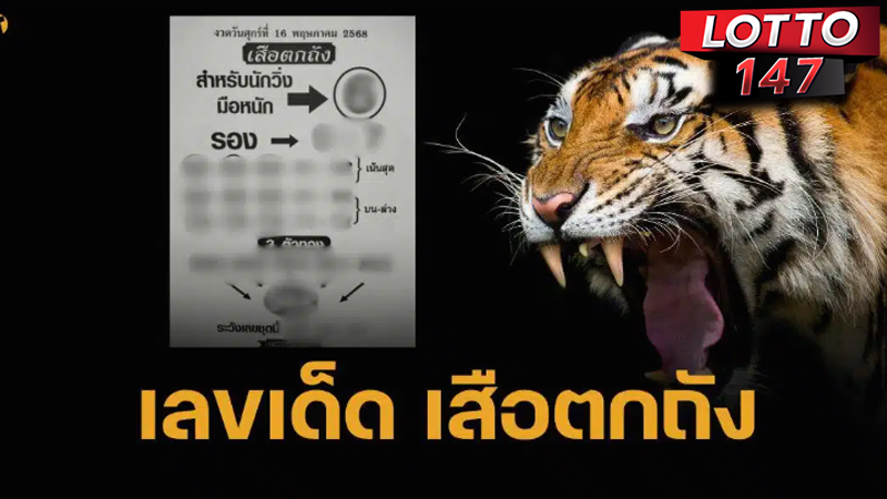 เลขเด็ดเสือตกถัง 16/05/68