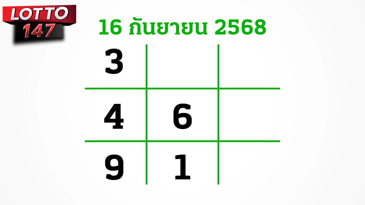 เลขเด็ดงวดนี้ 16/9/68