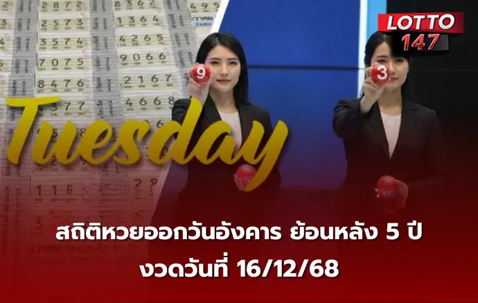 เลขเด็ดสถิติหวยออกวันอังคาร 16/12/68