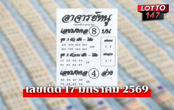 เลขเด็ดอาจารย์หนู17/01/69